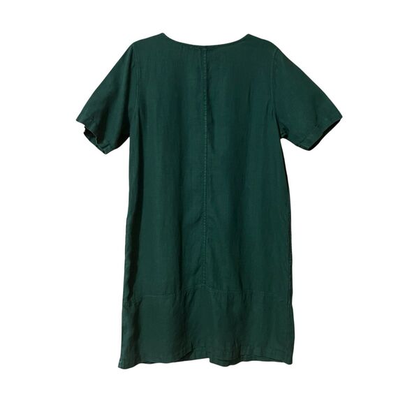 PureJill J. Jill Womens Size Medium Garment Dyed Linen Green Shift Dress - Picture 2 of 3